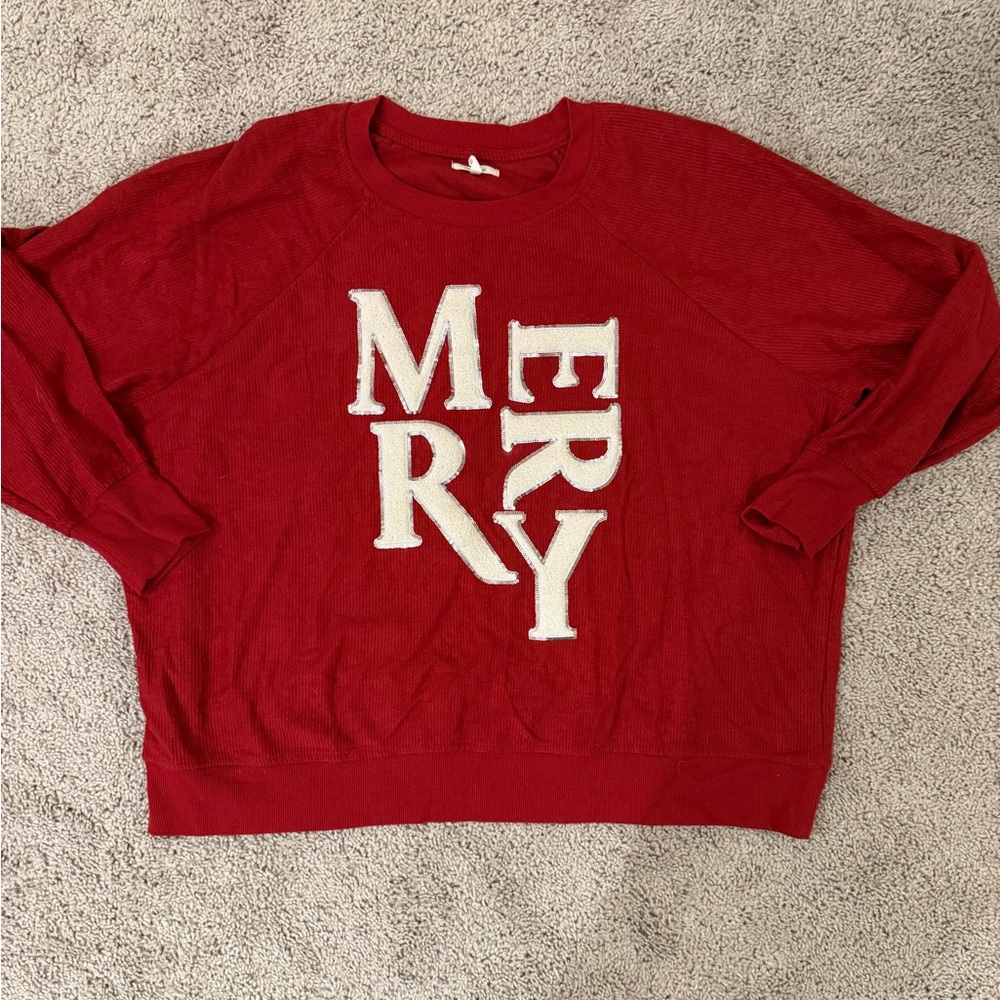 Maurices Red Merry Tunic Top